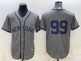 Wholesale Cheap Men\'s New York Yankees #99 Aaron Judgey No Name Grey Gridiron Cool Base Stitched Jersey