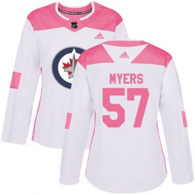 Wholesale Cheap Adidas Jets #57 Tyler Myers White/Pink Authentic Fashion Women\'s Stitched NHL Jersey