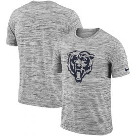 Wholesale Cheap Men\'s Chicago Bears Nike Heathered Black Sideline Legend Velocity Travel Performance T-Shirt