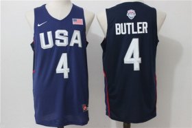 Wholesale Cheap 2016 Olympics Team USA Men\'s #4 Jimmy Butler Navy Blue Stitched NBA Nike Swingman Jersey