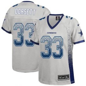 Wholesale Cheap Nike Cowboys #33 Tony Dorsett Grey Women\'s Stitched NFL Elite Drift Fashion Jersey