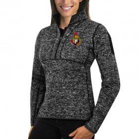 Wholesale Cheap Ottawa Senators Antigua Women\'s Fortune 1/2-Zip Pullover Sweater Charcoal