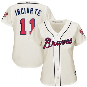 Wholesale Cheap Braves #11 Ender Inciarte Cream Alternate Women\'s Stitched MLB Jersey