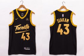 Wholesale Cheap Men\'s Toronto Raptors #43 Pascal Siakam Black 2021 Nike City Edition Swingman Jersey With The Sponsor Logo