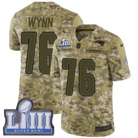 Wholesale Cheap Nike Patriots #76 Isaiah Wynn Camo Super Bowl LIII Bound Men\'s Stitched NFL Limited 2018 Salute To Service Jersey