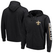 Wholesale Cheap New Orleans Saints G-III Sports by Carl Banks Post Route Full-Zip Hoodie Charcoal