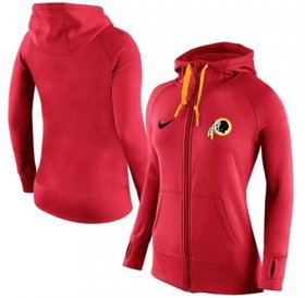 Wholesale Cheap Women\'s Nike Washington Redskins Full-Zip Performance Hoodie Red_2