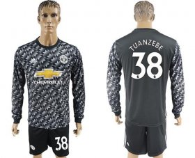 Wholesale Cheap Manchester United #38 Tuanzebe Black Long Sleeves Soccer Club Jersey