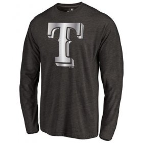 Wholesale Cheap Texas Rangers Platinum Collection Long Sleeve Tri-Blend T-Shirt Black