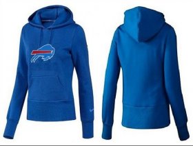 Wholesale Cheap Women\'s Buffalo Bills Logo Pullover Hoodie Blue
