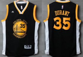 Wholesale Cheap Men\'s Golden State Warriors #35 Kevin Durant Black With White Edge Stitched NBA Adidas Revolution 30 Swingman Jersey