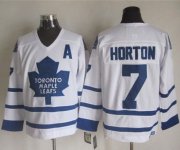 Wholesale Cheap Maple Leafs #7 Tim Horton White CCM Throwback Stitched NHL Jersey