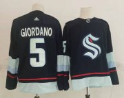 Wholesale Cheap Men's Seattle Kraken #5 Mark Giordano Navy Blue Adidas Stitched NHL Jersey