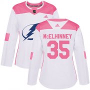 Cheap Adidas Lightning #35 Curtis McElhinney White/Pink Authentic Fashion Women's Stitched NHL Jersey