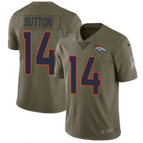 Wholesale Cheap Nike Broncos #14 Courtland Sutton Olive Men\'s Stitched NFL Limited 2017 Salute To Service Jersey