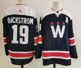 Wholesale Cheap Men\'s Washington Capitals #19 Nicklas Backstrom NEW Navy Blue Adidas Stitched NHL Jersey