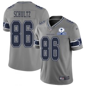 Wholesale Cheap Nike Cowboys #86 Dalton Schultz Gray Men\'s Stitched With Established In 1960 Patch NFL Limited Inverted Legend Jersey
