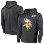 Wholesale Cheap Minnesota Vikings Nike 100th Season Primary Logo Circuit Performance Pullover Hoodie Anthracite