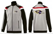 Wholesale Cheap NFL Baltimore Ravens Team Logo Jacket Grey
