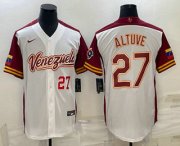 Cheap Men's Venezuela Baseball #27 Jose Altuve Number 2023 White World Baseball Classic Stitched Jersey1