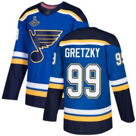 Wholesale Cheap Adidas Blues #99 Wayne Gretzky Blue Home Authentic Stanley Cup Champions Stitched NHL Jersey