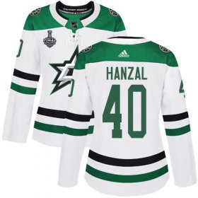 Cheap Adidas Stars #40 Martin Hanzal White Road Authentic Women\'s 2020 Stanley Cup Final Stitched NHL Jersey