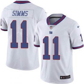 Wholesale Cheap Nike Giants #11 Phil Simms White Men\'s Stitched NFL Limited Rush Jersey
