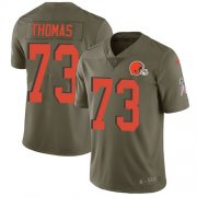 Wholesale Cheap Nike Browns #73 Joe Thomas Olive Men's Stitched NFL Limited 2017 Salute To Service Jersey