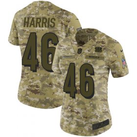 Wholesale Cheap Nike Bengals #46 Clark Harris Camo Women\'s Stitched NFL Limited 2018 Salute to Service Jersey