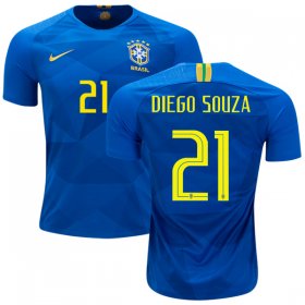 Wholesale Cheap Brazil #21 Diego Souza Away Kid Soccer Country Jersey
