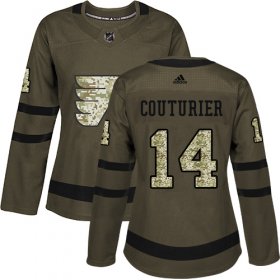 Wholesale Cheap Adidas Flyers #14 Sean Couturier Green Salute to Service Women\'s Stitched NHL Jersey