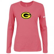 Wholesale Cheap Women's Nike Green Bay Packers Of The City Long Sleeve Tri-Blend NFL T-Shirt Pink-2