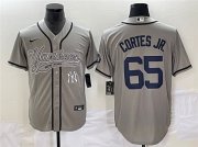 Wholesale Cheap Men's New York Yankees #65 Nestor Cortes Jr. Gray With Patch Cool Base Stitched Baseball Jersey
