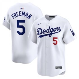 Cheap Men\'s Los Angeles Dodgers #5 Freddie Freeman White Cool Base Stitched Baseball Jersey