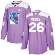Wholesale Cheap Adidas Rangers #26 Jimmy Vesey Purple Authentic Fights Cancer Stitched NHL Jersey