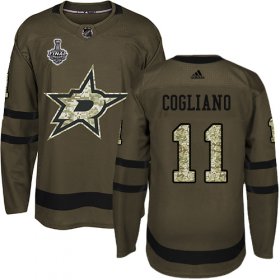 Cheap Adidas Stars #11 Andrew Cogliano Green Salute to Service Youth 2020 Stanley Cup Final Stitched NHL Jersey
