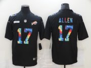 Wholesale Cheap Men's Buffalo Bills #17 Josh Allen Multi-Color Black 2020 NFL Crucial Catch Vapor Untouchable Nike Limited Jersey