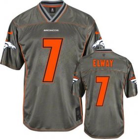 Wholesale Cheap Nike Broncos #7 John Elway Grey Men\'s Stitched NFL Elite Vapor Jersey
