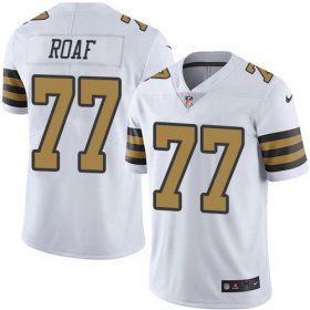 Wholesale Cheap Nike Saints #77 Willie Roaf White Men\'s Stitched NFL Limited Rush Jersey