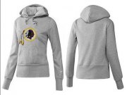 Wholesale Cheap Women's Washington Redskins Logo Pullover Hoodie Grey