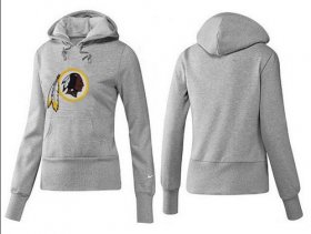 Wholesale Cheap Women\'s Washington Redskins Logo Pullover Hoodie Grey