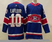 Wholesale Cheap Men's Montreal Canadiens #10 Guy Lafleur Blue 2021 Retro Stitched NHL Jersey