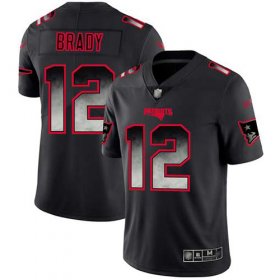 Wholesale Cheap Nike Patriots #12 Tom Brady Black Men\'s Stitched NFL Vapor Untouchable Limited Smoke Fashion Jersey