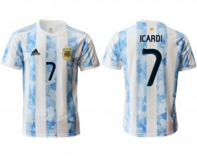 Wholesale Cheap Men 2020-2021 Season National team Argentina home aaa version white 7 Soccer Jersey