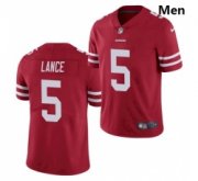 Wholesale Cheap Men San Francisco 49ers #5 Trey Lance Jersey Scarlet 2021 Limited Football