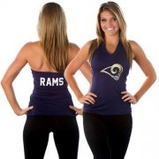 Wholesale Cheap Women's All Sports Couture Los Angeles Rams Blown Coverage Halter Top