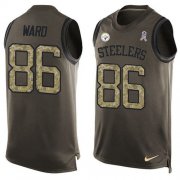 Wholesale Cheap Nike Steelers #86 Hines Ward Green Men's Stitched NFL Limited Salute To Service Tank Top Jersey