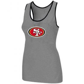 Wholesale Cheap Women\'s Nike San Francisco 49ers Big Logo Tri-Blend Racerback Stretch Tank Top Light Grey