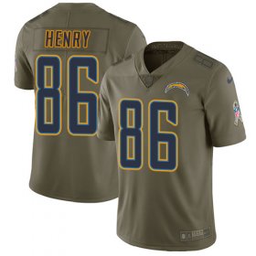 Wholesale Cheap Nike Chargers #86 Hunter Henry Olive Men\'s Stitched NFL Limited 2017 Salute to Service Jersey
