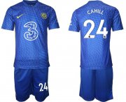 Wholesale Cheap Men 2021-2022 Club Chelsea home blue 24 Nike Soccer Jersey